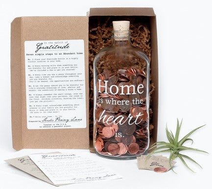 Home is where the heart is. Clear Apothecary jar