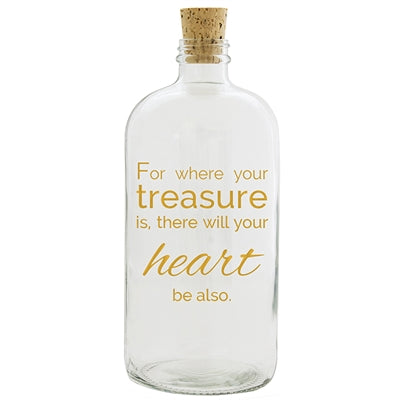 TREASURE CLEAR WITH GOLD PRINT APOTHECARY JAR