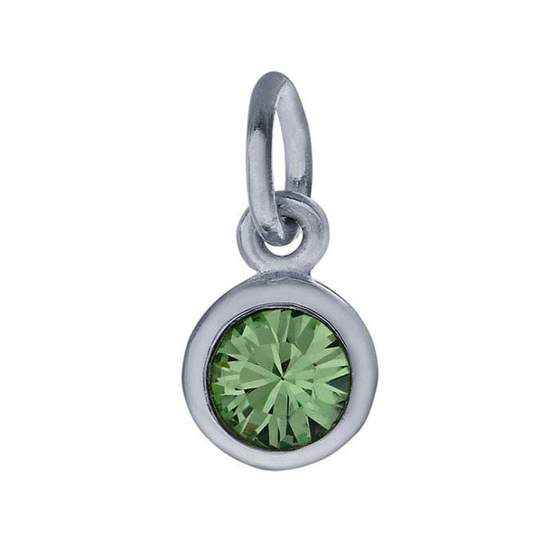 Sterling Petite Penny with Sterling Silver Birthstone Charm with Swarovski® Crystal- August