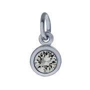 Sterling Petite Penny with Sterling Silver Birthstone Charm with Swarovski® Crystal- April