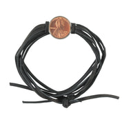 Good Luck Penny Leather Wrap Bracelet Black. Select custom year for in drop down menu an additional $10.00