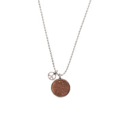 Penny from Heaven Single Penny Necklace on Ball Chain with Peace Charm. Select your year in drop down menu for an additional $10