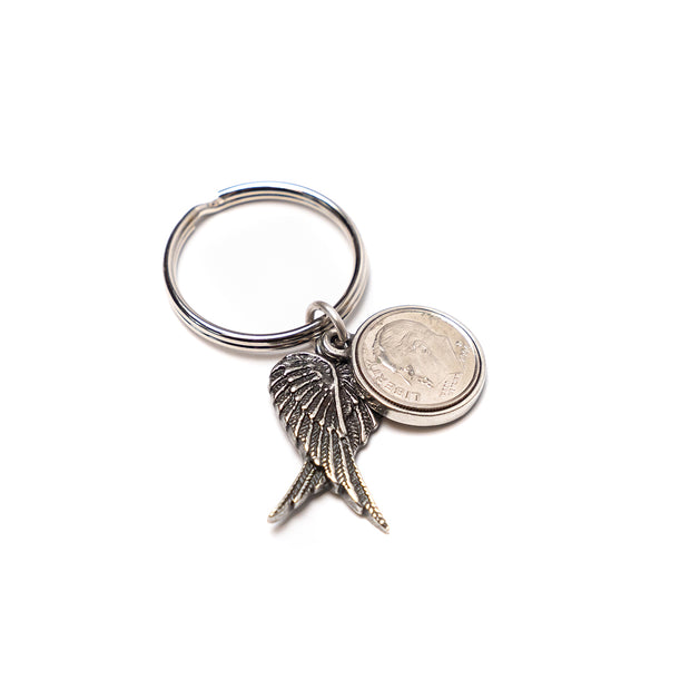 Heavenly Dime with Resting Wings Key Chain