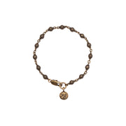 Brass Rolo Chain Bracelet with Petite Penny and Cross Charm