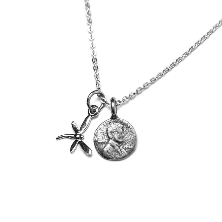 Petite Penny From Heaven with Sterling Dragonfly Charm