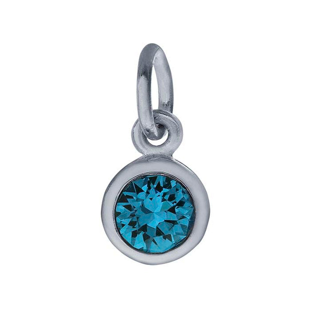 Sterling Petite Penny with Sterling Silver Birthstone Charm with Swarovski® Crystal- December
