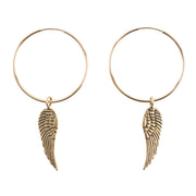 Petite Penny Gold Filled Hoop Earrings with Yellow Bronze Wings