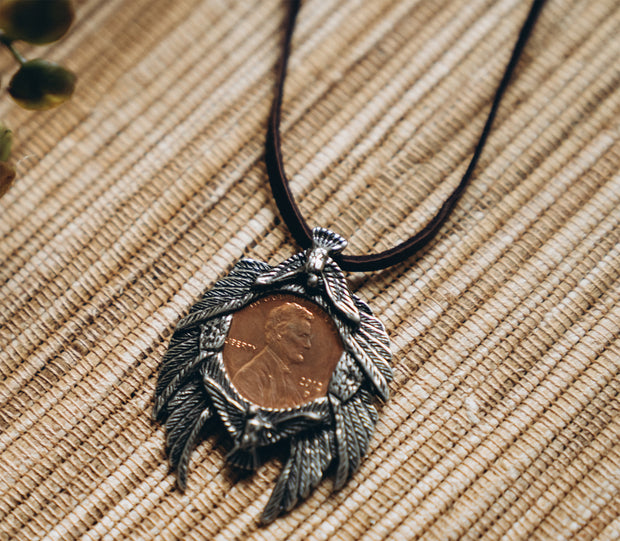 Penny from Heaven Flock Necklace on Leather Cord. Select your year in drop down menu for an additional $10