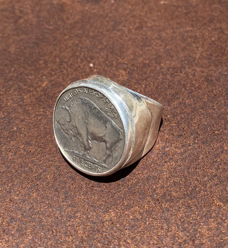 Signature Buffalo Head Nickel Ring