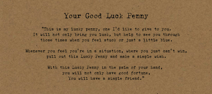 Your Good Luck Penny - Card on Kraft