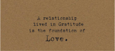 A relationship lived in Gratitude is a quiet joy Card on Kraft