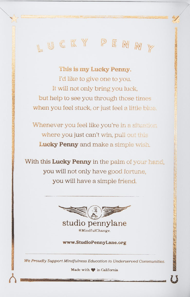 Lucky Petite Penny with Star Charm.  Yellow Bronze.