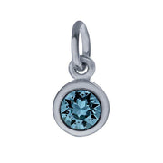 Sterling Petite Penny with Sterling Silver Birthstone Charm with Swarovski® Crystal- March