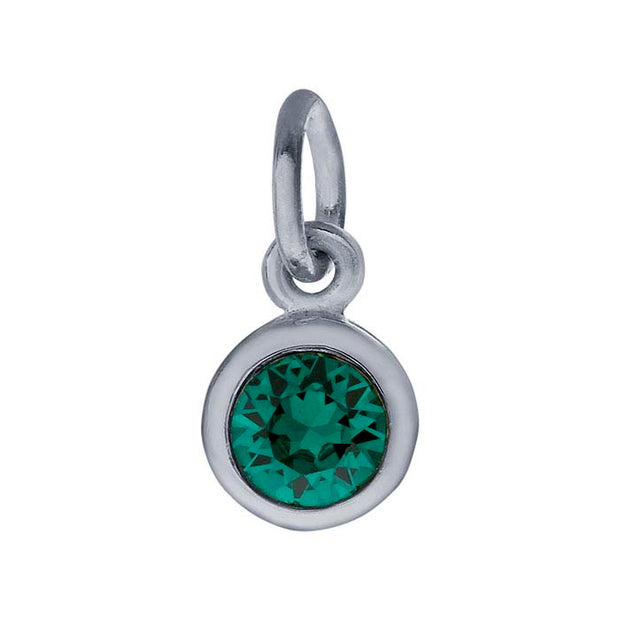Sterling Petite Penny with Sterling Silver Birthstone Charm with Swarovski® Crystal- May