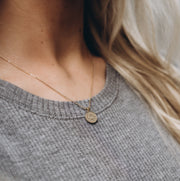 We Are One America's First Penny Necklace.  Yellow Bronze.