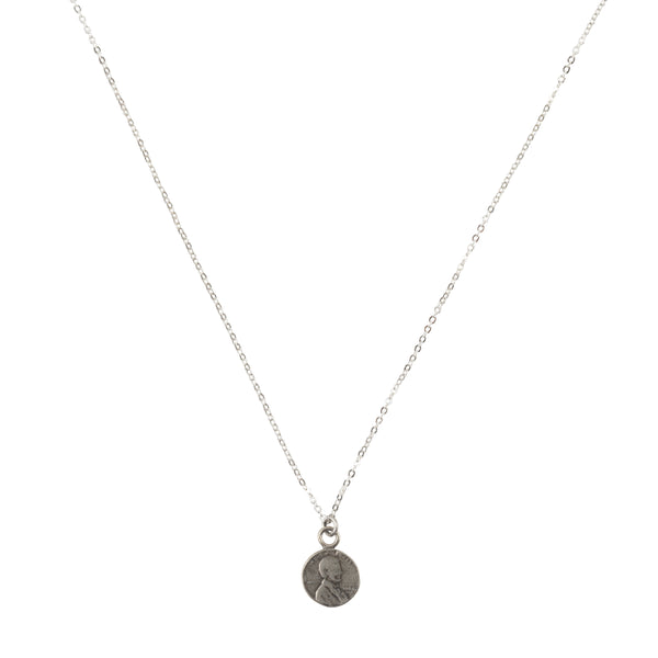 Good Luck Petite Penny Necklace White Bronze – Studio Penny Lane