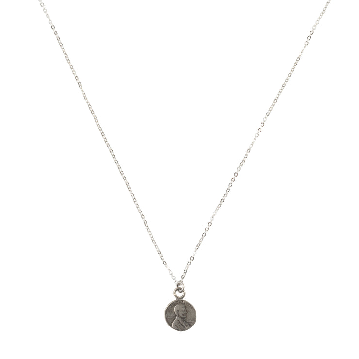 Grateful For You White Bronze Penny Necklace