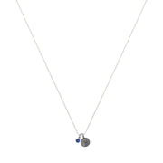 Sterling Petite Penny with Sterling Silver Birthstone Charm with Swarovski® Crystal- September