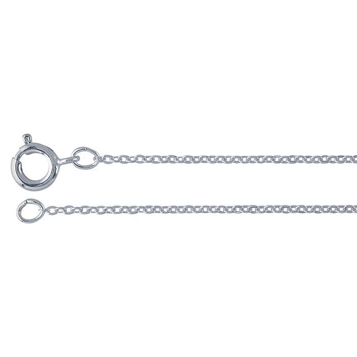 Dainty 18" Silver plated brass flat cable chain.