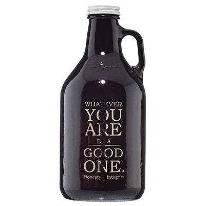 ABRAHAM'S AUTHENTIC VIRTUE TONIC AMBER GROWLER WITH LID
