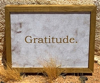 GRATITUDE LEATHER WALL ART