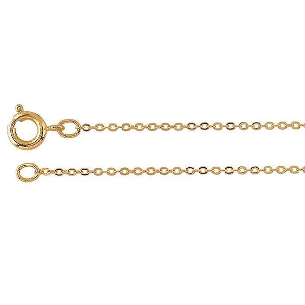 Dainty 18" Gold plated brass flat cable chain.